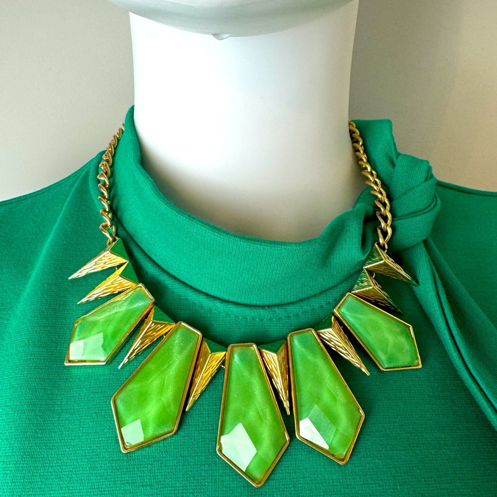 Pearlescent Lime Green Statement Necklace